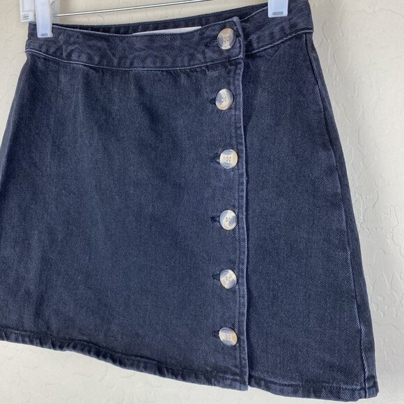 ASOS Button-Front Black Mini Skirt - Picture 5 of 10